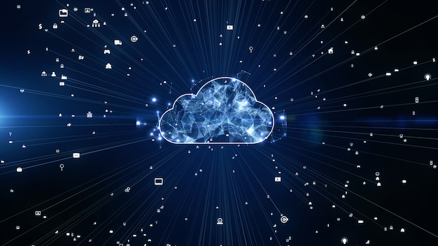 digital data network connections cloud computing and global communication