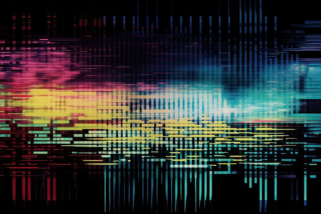 digital glitch invasion with glitches spreading and overtaking the screen created with generative ai