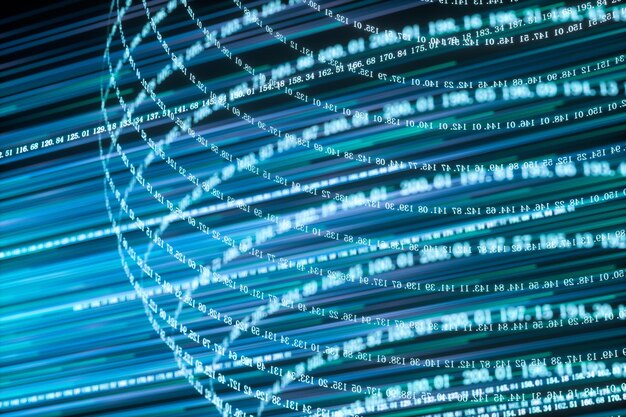 digital lines made of numbers globe big data background 3d rendering