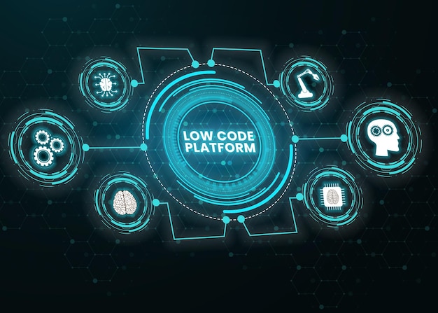 Digital low code softwareudviklingsteknologikoncept