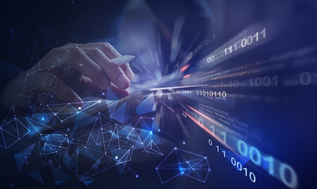 digital software technology development and big data concept