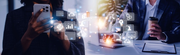 Digital transformation technology strategy digitization and digitalization of business processes and data optimize and automate operations customer service management internet and cloud computing