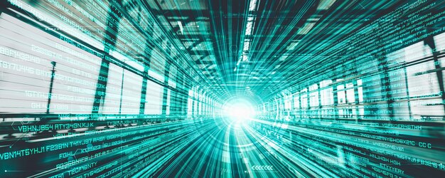 Digitalt dataflow på vej med bevægelsessløring for at skabe en vision om hurtig hastighedsoverførsel