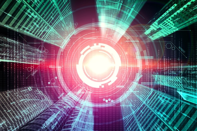 Digitalt dataflow på vej med bevægelsessløring for at skabe en vision om hurtig hastighedsoverførsel