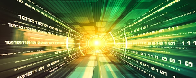 Digitalt dataflow på vej med bevægelsessløring for at skabe en vision om hurtig hastighedsoverførsel
