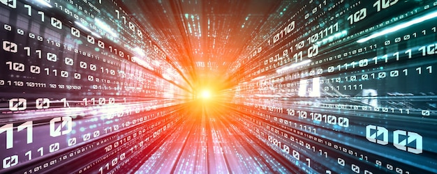 Digitalt dataflow på vej med bevægelsessløring for at skabe en vision om hurtig hastighedsoverførsel