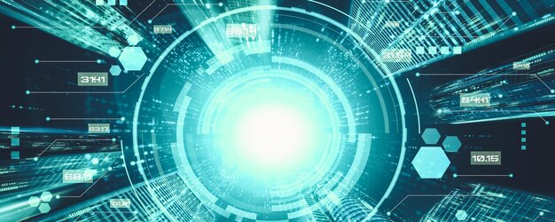 Digitalt dataflow på vej med bevægelsessløring for at skabe en vision om hurtig hastighedsoverførsel