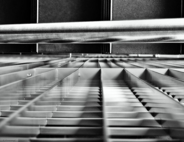Directly above shot of steps and railing