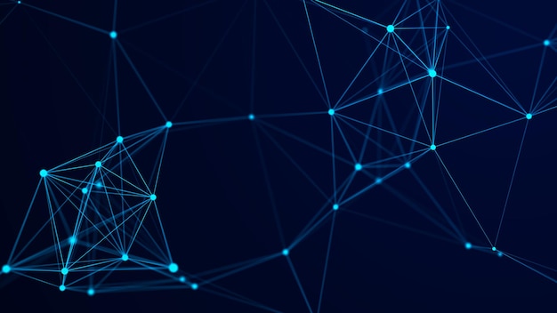 distribution of lines and points in space digital background of data network connection 3d rendering