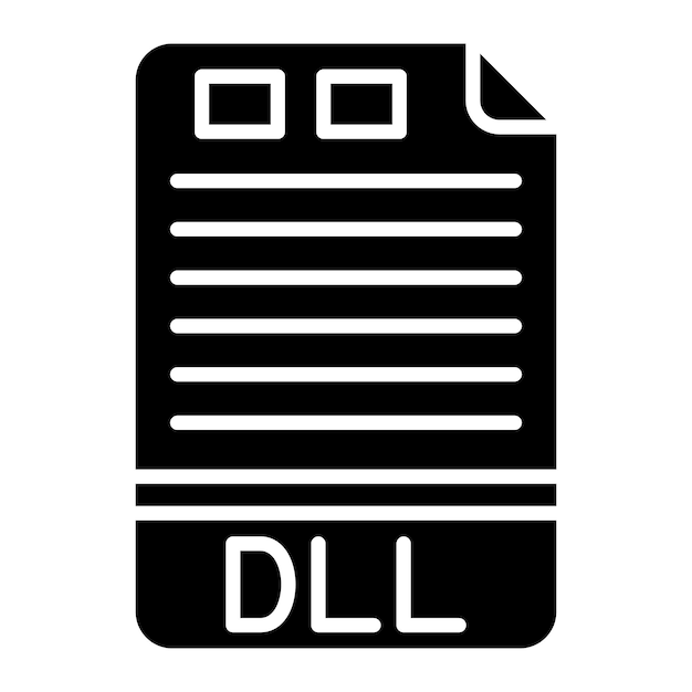 DLL Glyph Solid Black Illustration