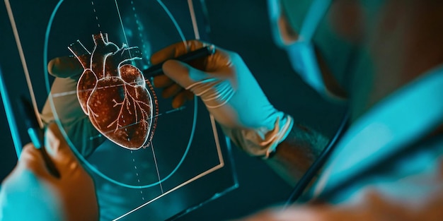doctor with organ hologram