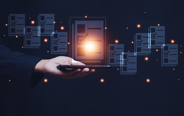Document management concept Document Management Data System Business Internet Technology Concept
