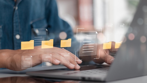 document management system dms concept software for archiving searching and managing corporate files and data