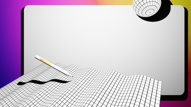 dynamic geometric shapes with iridescent gradients on 3d grids modern 16x9 background template