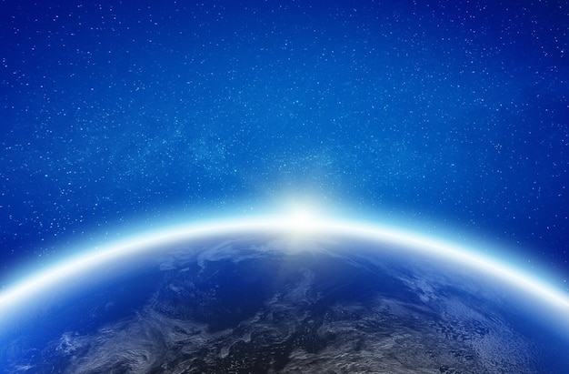 Earth glow horizon Elements of this image furnished by NASA 3d rendering