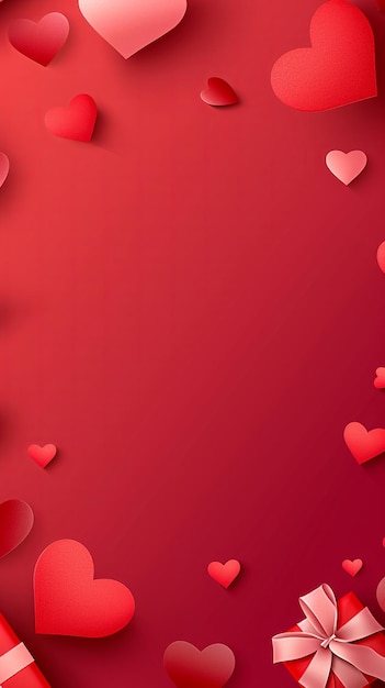 ed background with many hearts with little gifts and boxes