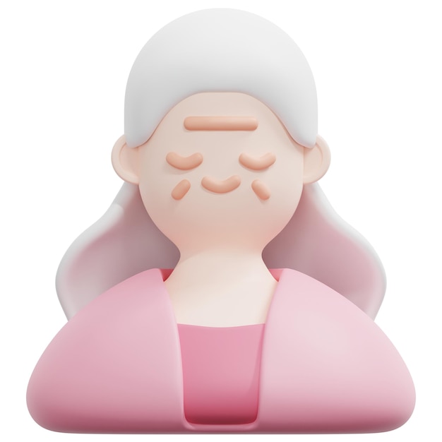 elderly 3d render icon illustration