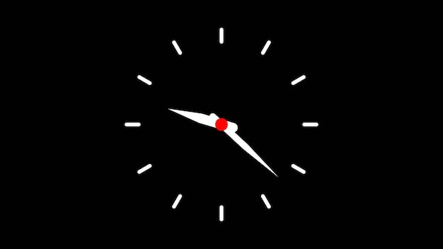 Elegant clock with a black background creating a timeless and clean aestheticA classic clock against a dark background ideal for minimalistic designs