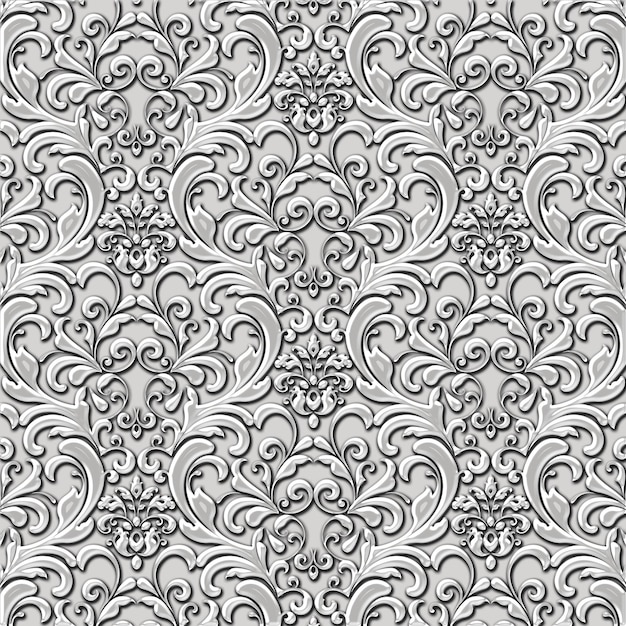 Elegant Damask Floral Scrollwork Texture