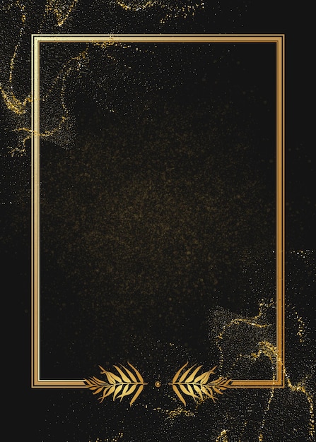 Elegant Gold Frame With Gold Splash with black background for invitation and save the date cards