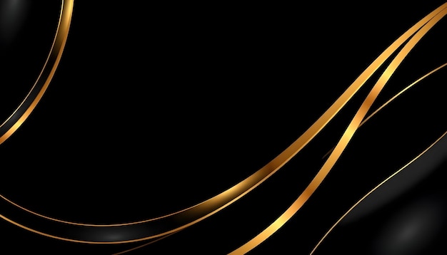 Elegant Gold Waves on Black
