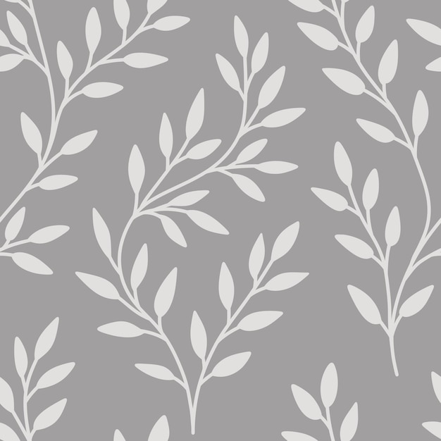 elegant grey leaves and branches pattern for various applications