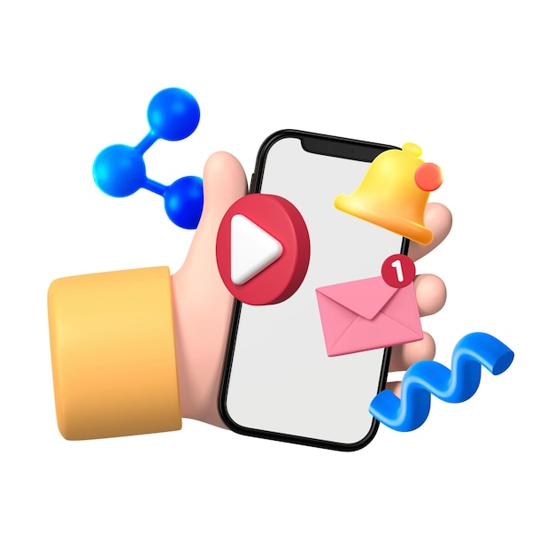 Email notification png smartphone 3D graphic transparent background