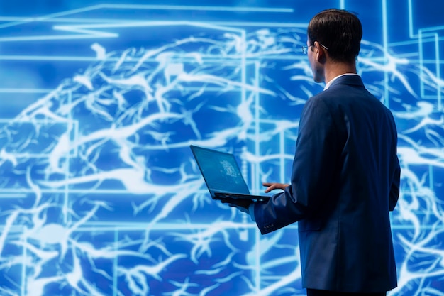 Employee in high tech location using AI machine learning