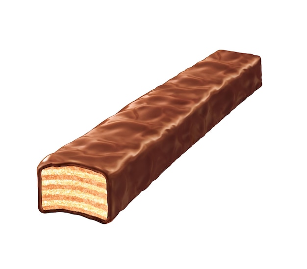 En chokoladebar med en skive karamel