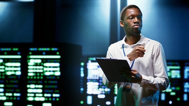 Engineer preventing cybersecurity issues