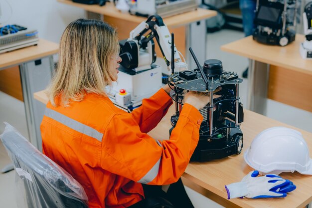 Engineer technician learning and operating in training program