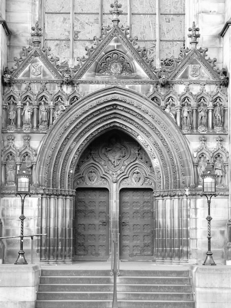Entrance of historic building in edinburgh