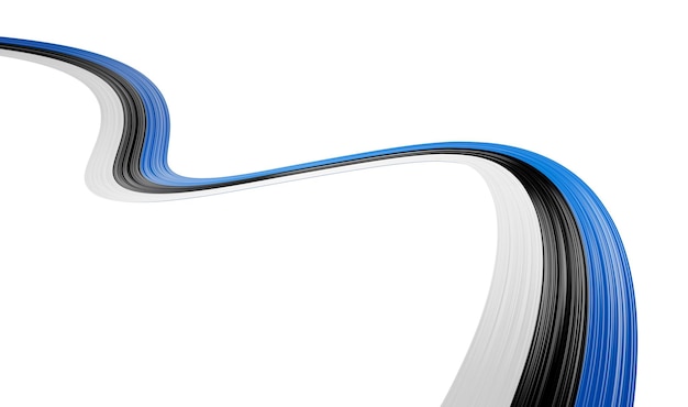 Estonia Flag Ribbon independence day banner 3d illustration Estonian holiday 24th of February