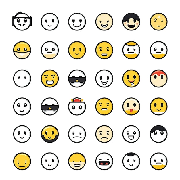 Et sæt emoji-ansigter