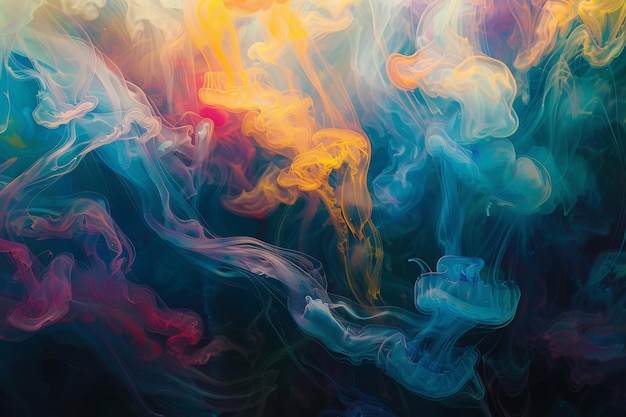 Ethereal Ink Swirls in Water