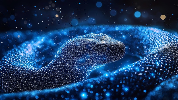 Ethereal Starry Snake Sculpture Twisting in Space
