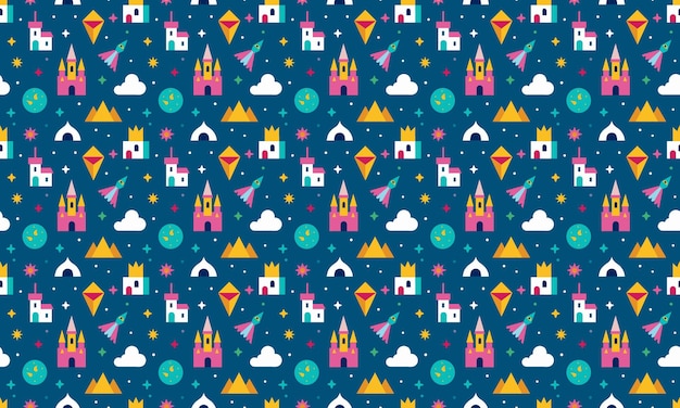 Eventyrlig, geometrisk form – problemfrit mønster til wallpaper baggrund