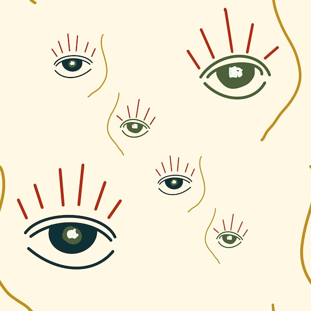 Eye abstract simple cute beige creative pattern A digital illustration Hand drawn texture