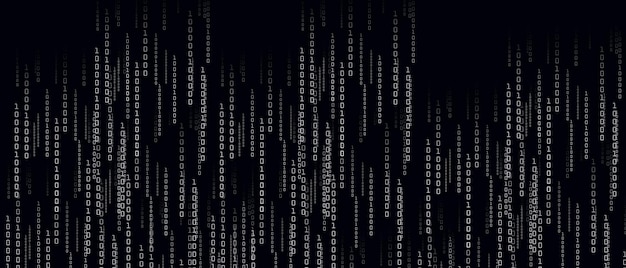 Falling digital 10000 number and glowing on black background