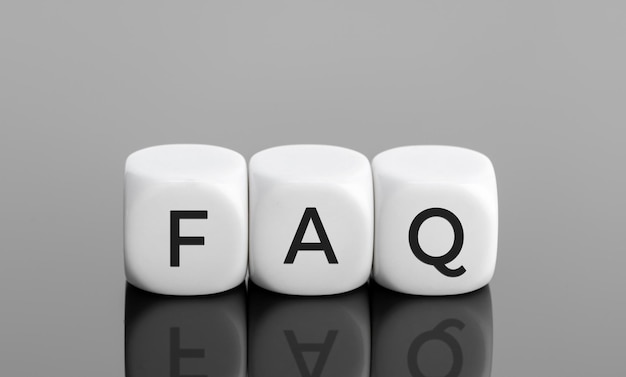 faq or frequently asked question concept white blocks shape with text copy space