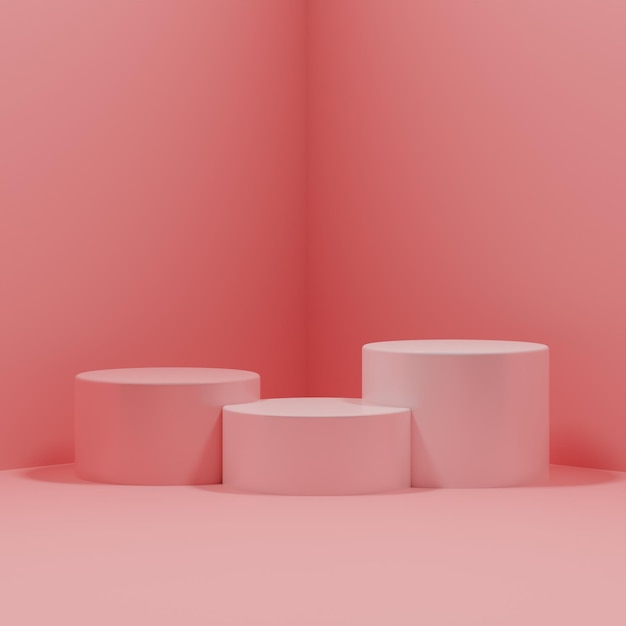 Färgstarka 3D-podier för produkter