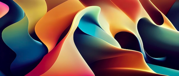 Farverigt abstrakt maleri med bølgede former, en abstrakt geometrisk abstrakt kunst dynamisk komposition behance hd mat baggrund