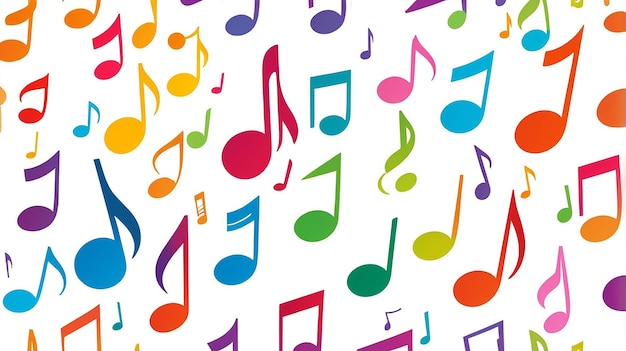Farverigt musiknote-ikon. Musikalske musiknoter. Sangmelodi og hvid isolering