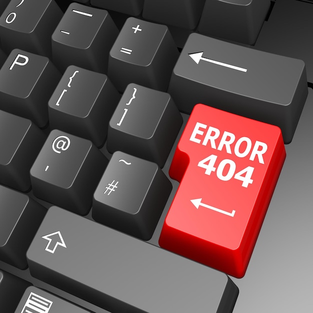Fejl 404 tast på computertastatur