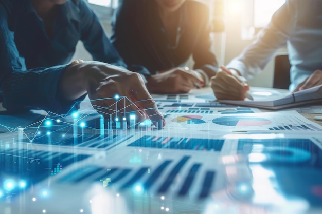 Financial data and marketing growth team collaboration with ai for strategy planning and analysis