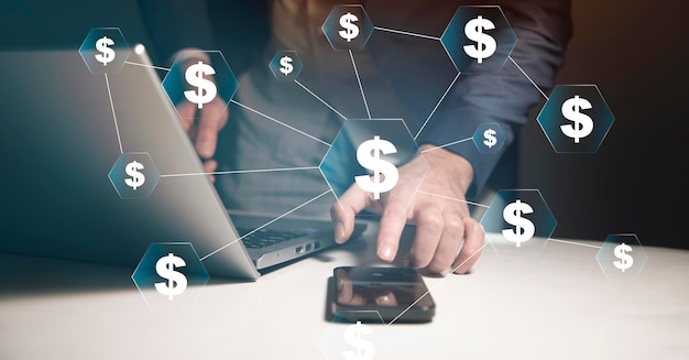 Financial network and crowdfunding concept