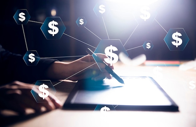 Financial network and crowdfunding concept