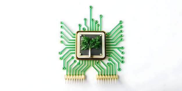 flat ai circuit board with dollar symbol integration of ai and financial cost management in smart