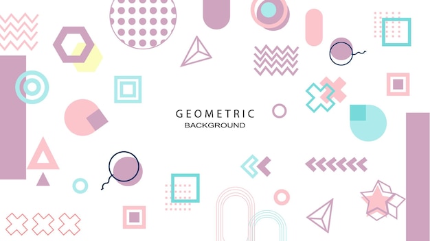 Flat geometric background memphis style for brochure flyer banner or presentation template