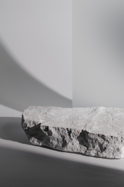 flat stone pedestal black and white template banner background minimalism concept empty podium display product presentation scene